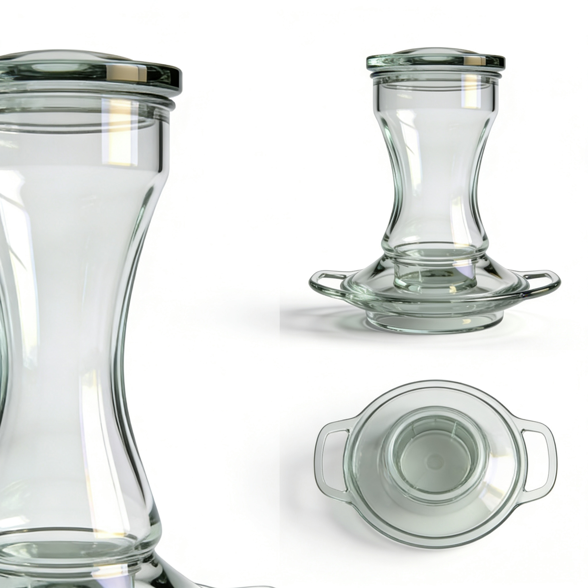 FrancenePet Favored Pinch-Waist Glass Hummingbird Feeder with Built-in Ant Moat and Bee Guards - 16 oz Capacity - 204CP-4